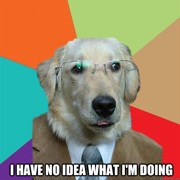 
 I Have no idea what i'm doing - 
 I Have no idea what i'm doing  Business Dog