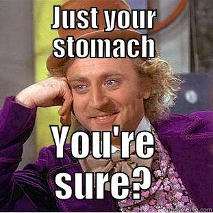 JUST YOUR STOMACH YOU'RE SURE? Condescending Wonka