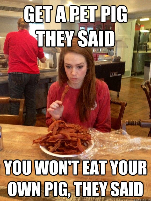 Get a pet pig they said You won't eat your own pig, they said Misc
