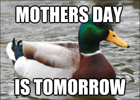 Mothers day is tomorrow  Actual Advice Mallard