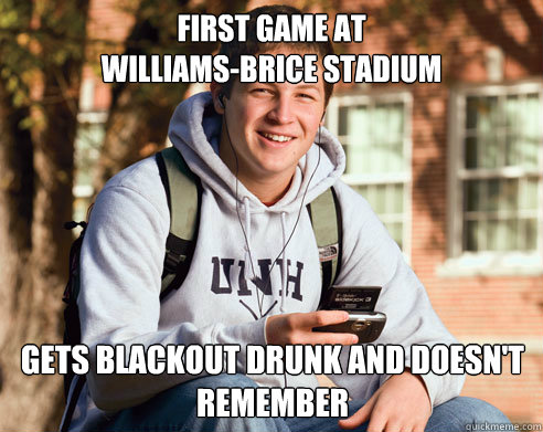 First game at 
williams-brice Stadium gets blackout drunk and doesn't remember  College Freshman