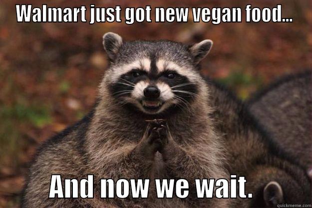 WALMART JUST GOT NEW VEGAN FOOD...           AND NOW WE WAIT.           Evil Plotting Raccoon