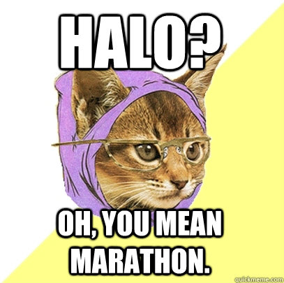 Halo? Oh, you mean Marathon.  Hipster Kitty