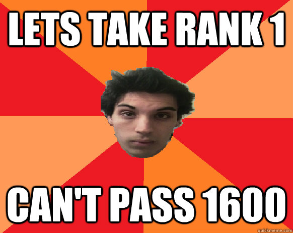 Lets take rank 1 can't pass 1600  Idiot WoW player