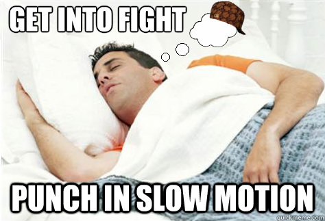 Get into fight Punch in slow motion  