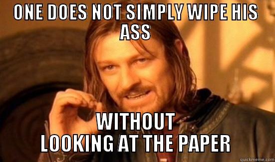 ONE DOES NOT SIMPLY WIPE HIS ASS WITHOUT LOOKING AT THE PAPER Boromir