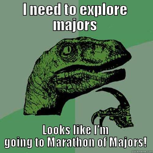 I NEED TO EXPLORE MAJORS LOOKS LIKE I'M GOING TO MARATHON OF MAJORS! Philosoraptor