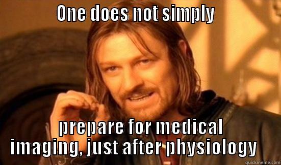              ONE DOES NOT SIMPLY                 PREPARE FOR MEDICAL IMAGING, JUST AFTER PHYSIOLOGY    Boromir