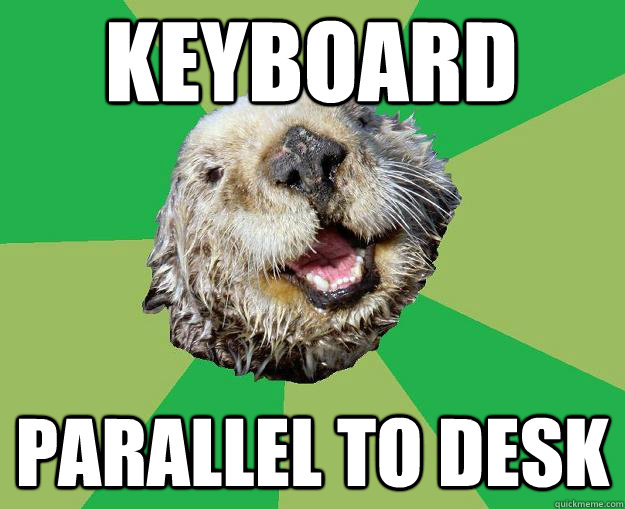 Keyboard Parallel to desk  OCD Otter