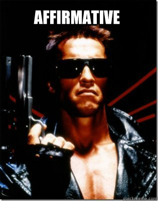 affirmative  - affirmative   Terminator