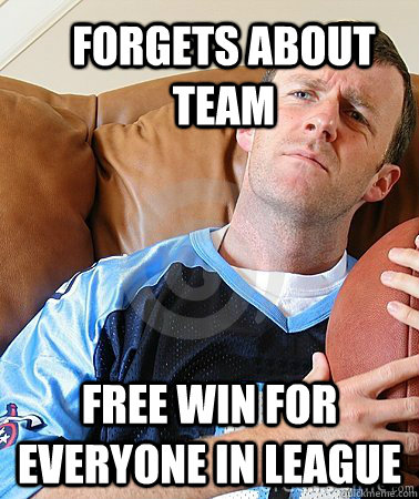 Forgets about team Free win for everyone in league  Fantasy Football Guy