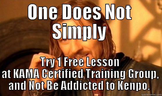 ONE DOES NOT SIMPLY TRY 1 FREE LESSON AT KAMA CERTIFIED TRAINING GROUP, AND NOT BE ADDICTED TO KENPO.  Boromir