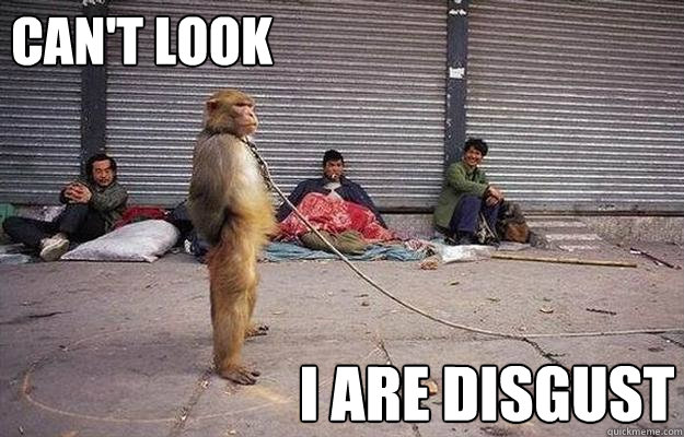 i are disgust can't look  Superior Monkey