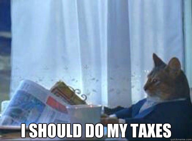 I should do my taxes After seeing the date today...  I should buy a boat cat