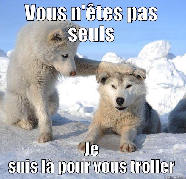 VOUS N'ÊTES PAS SEULS JE SUIS LÀ POUR VOUS TROLLER Caring Husky