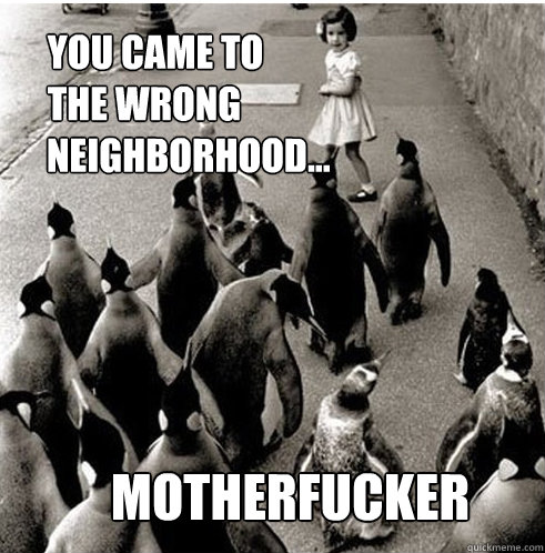 you came to the wrong neighborhood... 