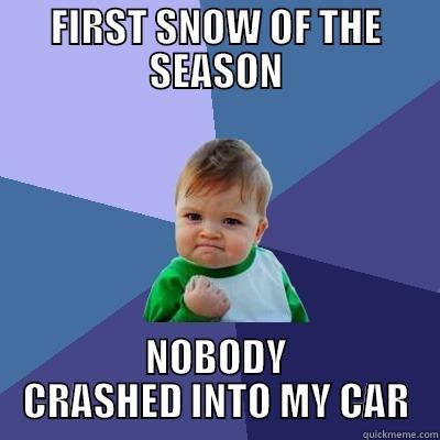 FIRST SNOW OF THE SEASON NOBODY CRASHED INTO MY CAR Success Kid