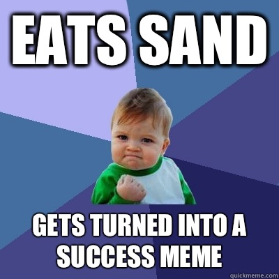 Eats sand Gets turned into a success meme  Success Kid