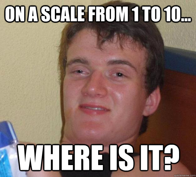 On a scale from 1 to 10... where is it? - On a scale from 1 to 10... where is it?  10 Guy