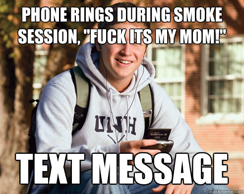 Phone rings during smoke session, 