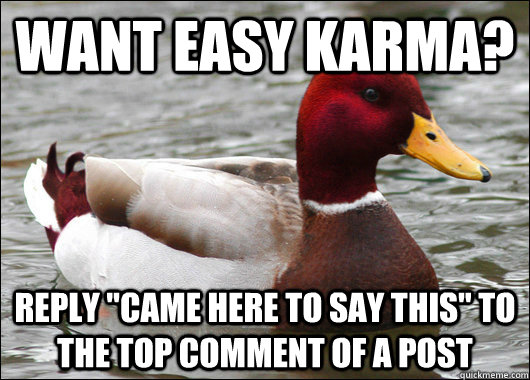Want easy karma? Reply 