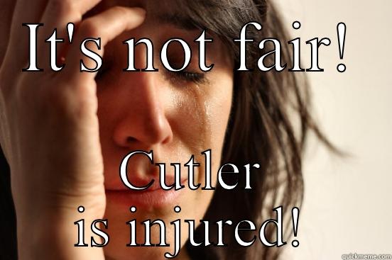 IT'S NOT FAIR! CUTLER IS INJURED! First World Problems
