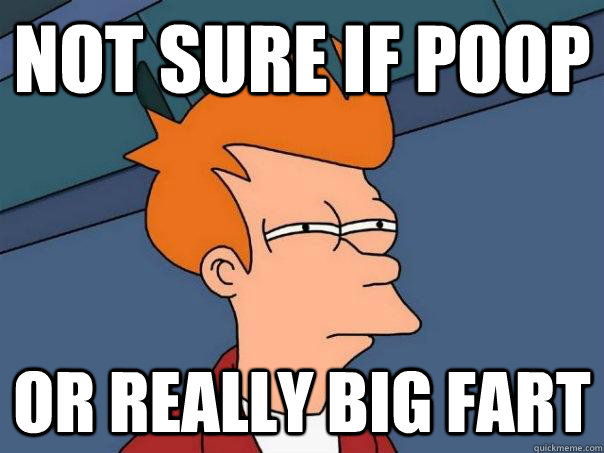 Not sure if poop or really big fart  Futurama Fry