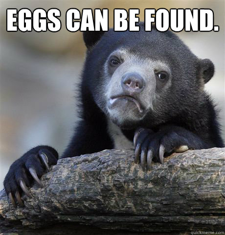 eggs can be found.   Confession Bear