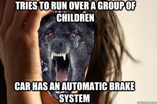 Tries to run over a group of children Car has an automatic brake system - Tries to run over a group of children Car has an automatic brake system  Misc