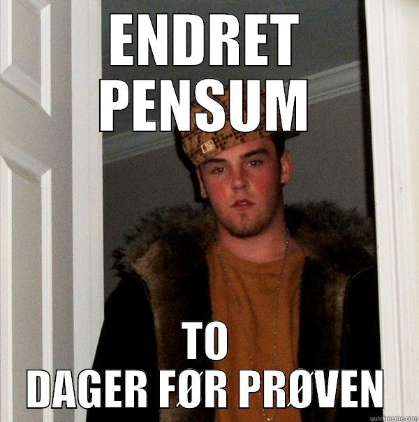 ENDRET PENSUM TO DAGER FØR PRØVEN Scumbag Steve