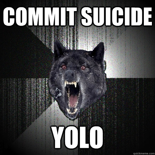 commit suicide yolo  Insanity Wolf