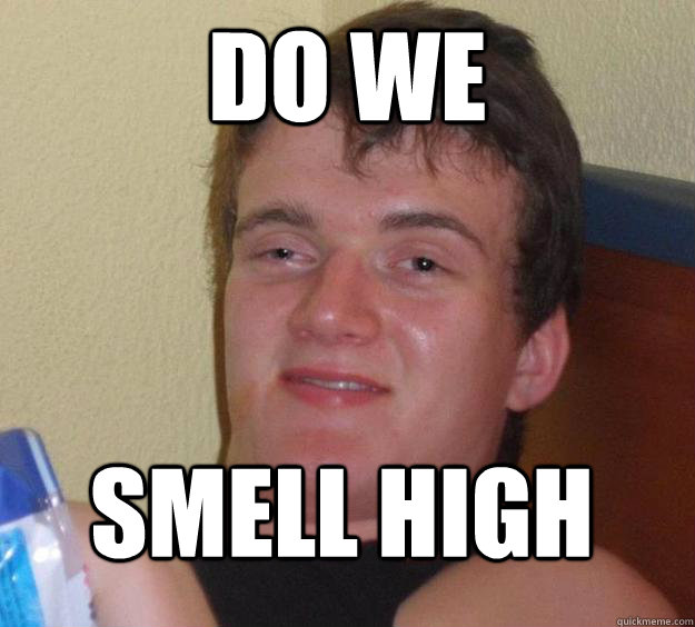 Do we  smell high 
  10 Guy