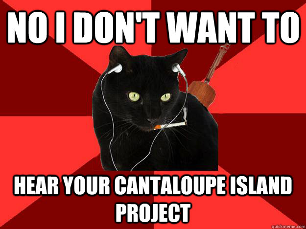 NO i don't want to hear your cantaloupe island project  Berklee Cat