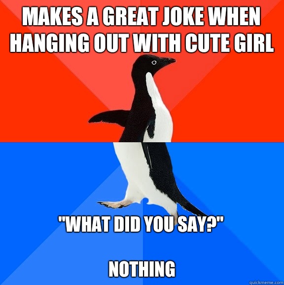 Makes a great joke when hanging out with cute girl 
