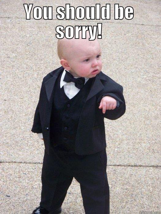 You should be sorry - YOU SHOULD BE SORRY!  Baby Godfather