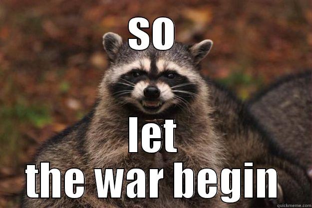 meme war - SO LET THE WAR BEGIN Evil Plotting Raccoon
