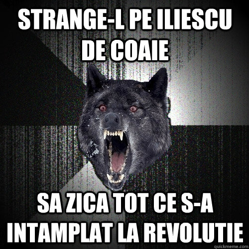 strange-l pe iliescu de coaie sa zica tot ce s-a intamplat la revolutie  Insanity Wolf