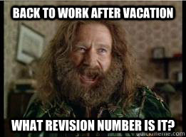 Back to work after vacation What revision number is it? - Back to work after vacation What revision number is it?  What year is it