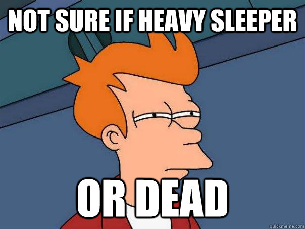 Not sure if heavy sleeper or dead  Futurama Fry