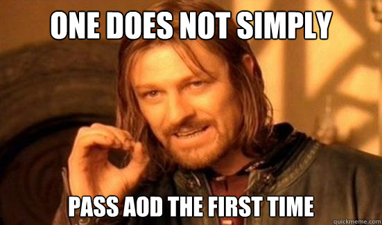 One Does Not Simply PASS aod THE FIRST TIME  Boromir
