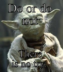 DO OR DO NOT THERE IS NO TRY.  Misc