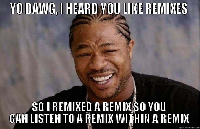 YO DAWG, I HEARD YOU LIKE REMIXES SO I REMIXED A REMIX SO YOU CAN LISTEN TO A REMIX WITHIN A REMIX Misc
