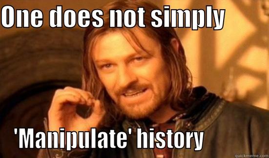 ONE DOES NOT SIMPLY          'MANIPULATE' HISTORY             Boromir
