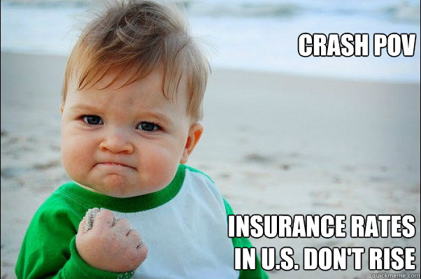 Crash pov Insurance rates in U.S. don't rise  