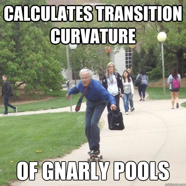 calculates transition curvature of gnarly pools  Skating Prof
