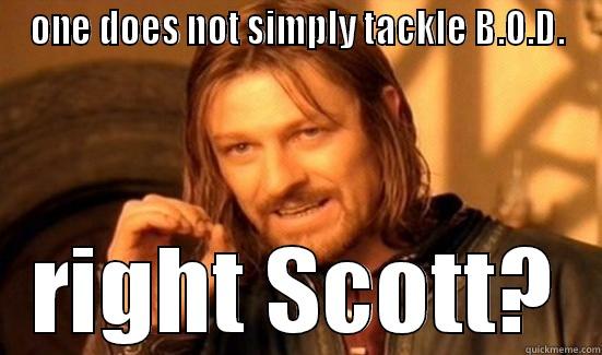 ONE DOES NOT SIMPLY TACKLE B.O.D. RIGHT SCOTT? Boromir