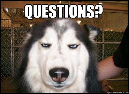 Questions?  Skeptical Dog