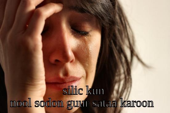  SILIC KUN NOOL SODON GUUR SATAA KAROON  First World Problems