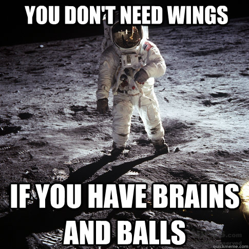 you don't need wings if you have brains and balls  Buzz Aldrin