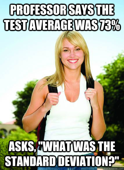 Professor says the test average was 73% Asks, 